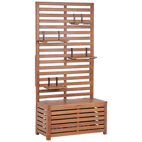 Panca Da Giardino In Legno Di Acacia Con Contenitore 80 Cm Matino - Foto 8