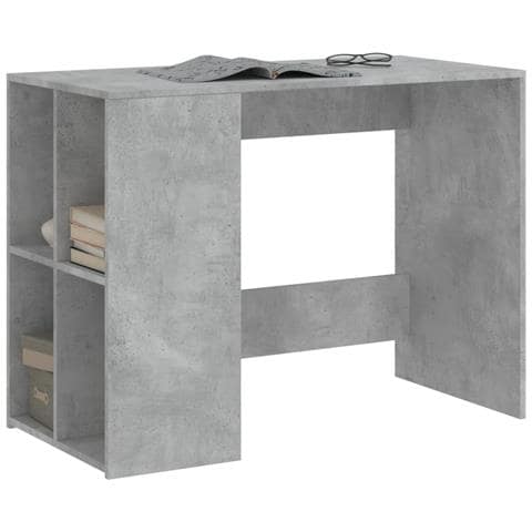 Scrivania Grigio Cemento 102x50x75 Cm In Legno Multistrato - Foto 3
