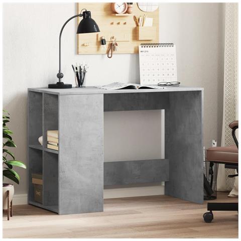 Scrivania Grigio Cemento 102x50x75 Cm In Legno Multistrato - Foto 1