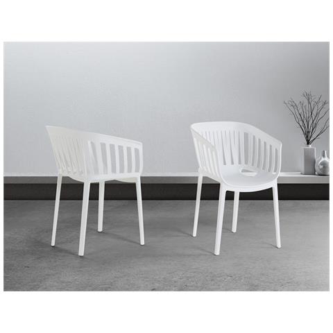 Sedia Da Pranzo Plastica Bianca Dallas - Foto 1