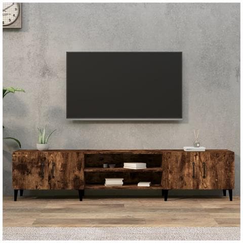 Mobile Tv Rovere Fumo 180x31,5x40 Cm In Legno Multistrato - Foto 1