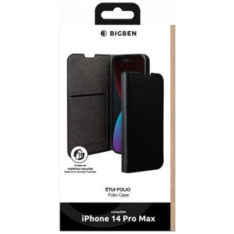 Custodia Per Iphone 14 Pro Max Folio Wallet Portacarte Supporto Video, Nero - Foto 2