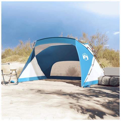 Tenda Da Spiaggia Azzurra 274x178x170/148 Cm Poliestere 185t - Foto 3