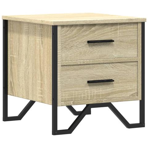 Comodino Rovere Sonoma 40x41x40 Cm In Truciolato - Foto 2