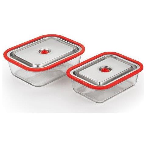 Contenitori Sottovuoto ACO1138 FREE Inox e Rosso - Foto 1