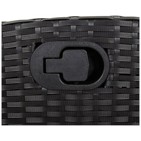 Set da Pranzo da Giardino 5 pz Nero con Cuscini in Polyrattan - Foto 2