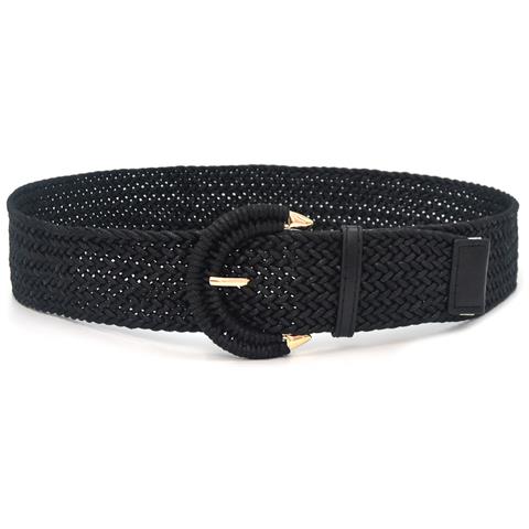 Cintura In Pelle Con Fibbia Intrecciata In Cordoncino Cerato Black - Foto 1