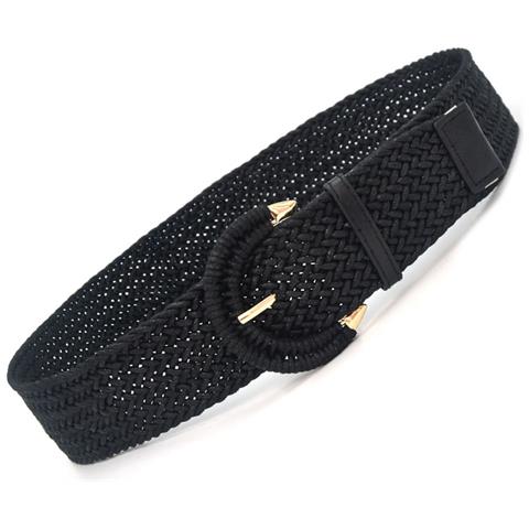 Cintura In Pelle Con Fibbia Intrecciata In Cordoncino Cerato Black - Foto 2