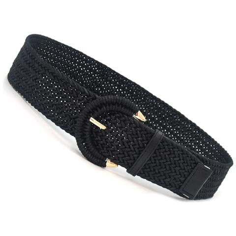 Cintura In Pelle Con Fibbia Intrecciata In Cordoncino Cerato Black - Foto 3