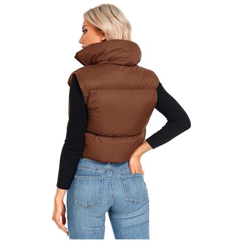 Gilet Invernale Da Donna Con Colletto, Marrone, Taglia Xxl - Foto 2