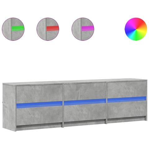 Mobile Porta TV con LED Grigio Cemento 180x34x50cm Truciolato - Foto 1