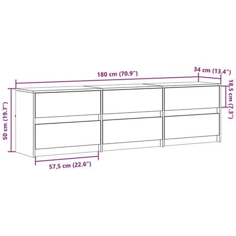 Mobile Porta TV con LED Grigio Cemento 180x34x50cm Truciolato - Foto 10