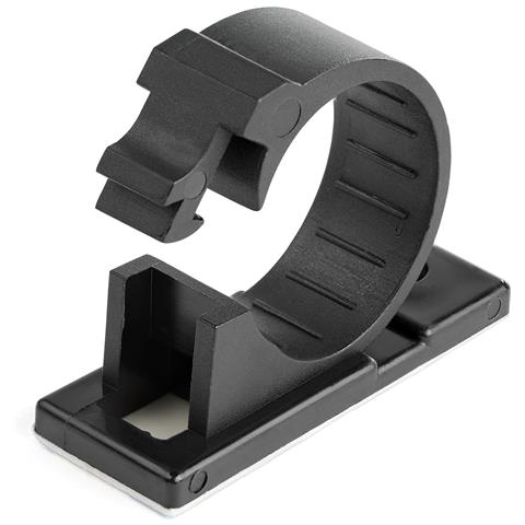 Startech.com 100 Clip Fermacavi Autoadesivi Nero - Graffette Fermacavo Adesive Da Scrivania Per Cavi Elettrici/rete - Su - Foto 1