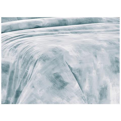 Copripiumino Sacco Piumone 100% Cotone Made In Italy Disegno Nebula Matrimoniale Azzurro - Foto 2