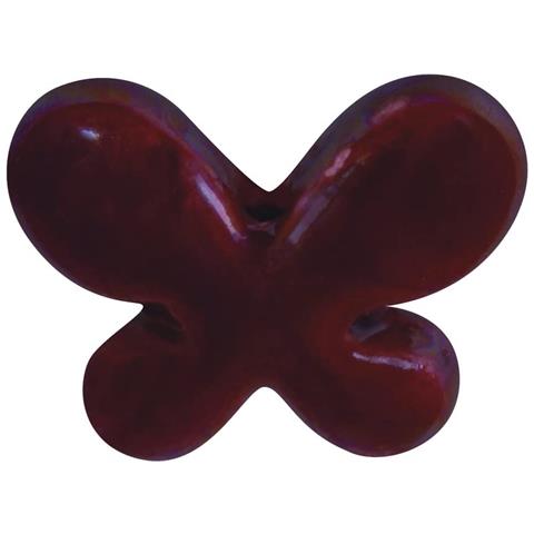 Perlina Forma Farfalla In Ceramica 2,2 X 1,7 X 0,7cm - Foro Ø2mm - Colore Bordeaux - Foto 1