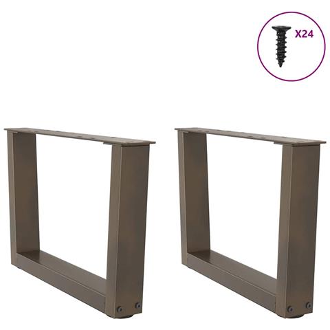 Gambe Per Tavolo Pranzo A V 2pz Naturale 50x(30-31,3)cm Acciaio - Foto 3
