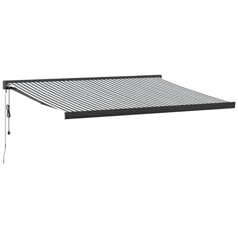 Tenda Retrattile Antracite E Bianca 4,5x3 M Tessuto E Alluminio - Foto 2