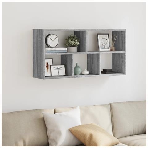Scaffale A Muro Grigio Sonoma 100x25x50 Cm In Legno Multistrato - Foto 3