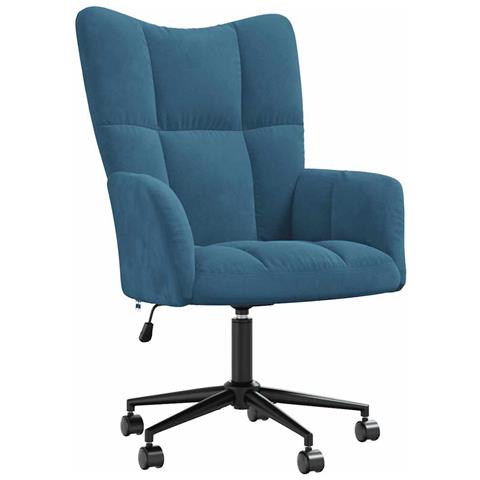 Lusso Casadino -  Sedia Relax Blu In Velluto - Foto 1