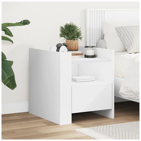 Lusso Casadino -  Comodino Bianco 45x50x50 Cm In Truciolato - Foto 8