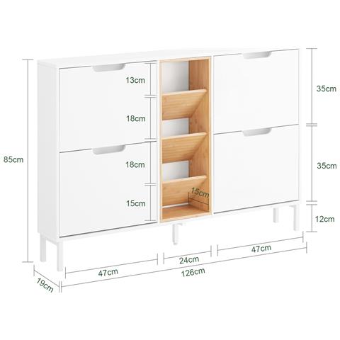 Sobuy Scarpiera 126x19x85cm Fsr183-wn - Foto 2