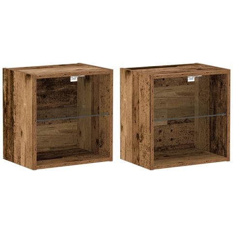 Mensola Galleggiante 2 pz Legno Vecchio 40x28,5x40 cm Legno Ingegnerizzato - Foto 1