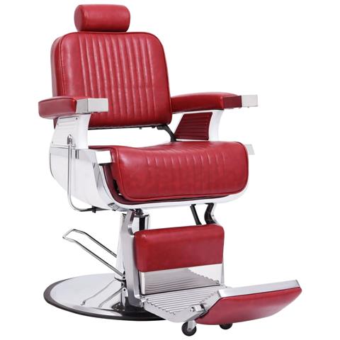 Poltrona Da Barbiere Rossa 68x69x116 Cm In Similpelle - Foto 2