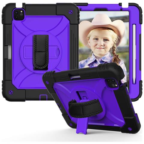 Custodia Per Ipad Air 5/air 4/pro 11"" Supporto E Tracolla Viola - Foto 1