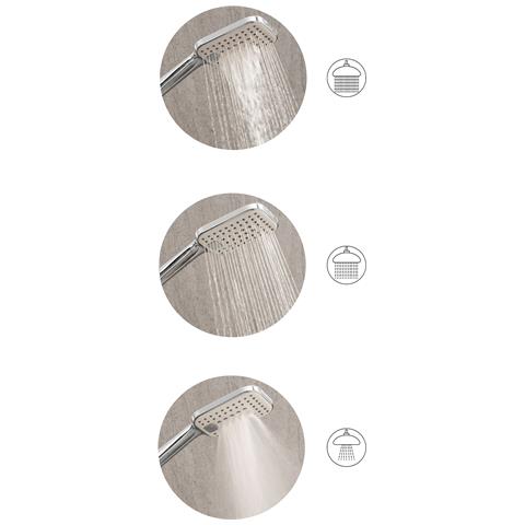 Kit Doccia Con Soffione E Flessibile Tingo 4 Funzioni Argento - Foto 2