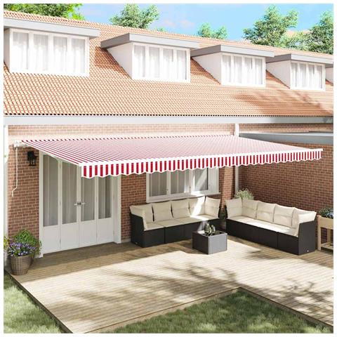 Tenda Retrattile 600 × 300 cm Rosso e bianco - Foto 2