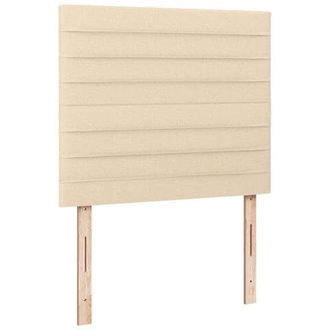 Letto a Molle con Materasso e LED Crema 120x190 cm in Tessuto - Foto 9