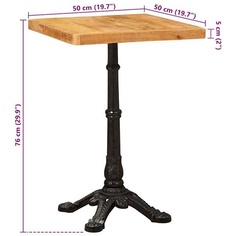 Tavolo bistrot Marrone 50 x 50 x 76 cm legno massello di mango - Foto 9