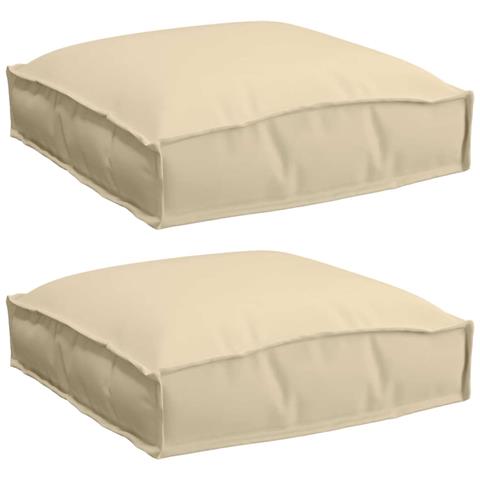 Cuscino per seduta pallet 2 pcs Beige 40 x 40 x 8 cm - Foto 1