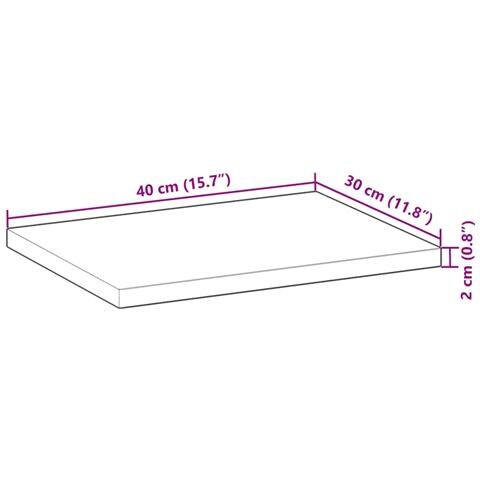 Piano per Tavolo 40x30x2 cm Rettangolare Legno Massello Acacia - Foto 8