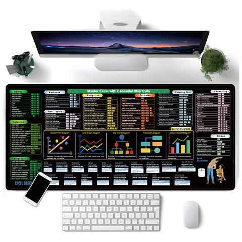 Tappetino Per Mouse Da Scrivania Excel Grande - 400x900mm In Gomma Naturale  3 Mm - Foto 2