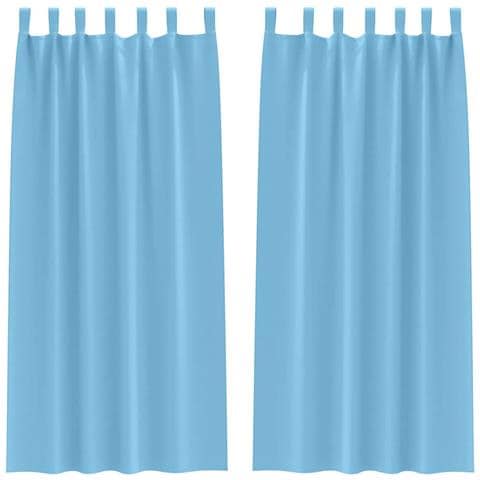 Tende con tende 2 pcs Azzurro 225x140cm Poliestere - Foto 1