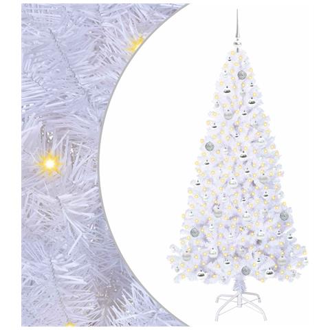 Albero di Natale artificiale Bianco 180 cm PVC e Acciaio - Foto 1
