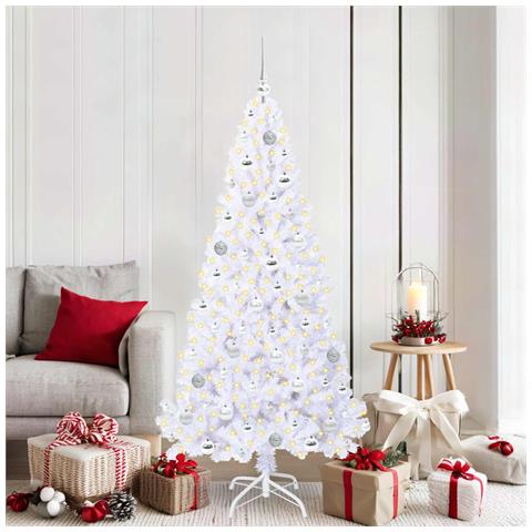 Albero di Natale artificiale Bianco 180 cm PVC e Acciaio - Foto 2