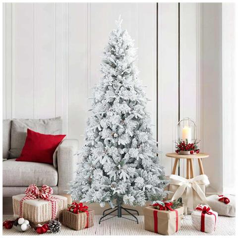 Albero di Natale Artificiale Snodato Foderato di Neve Bianco - Foto 2