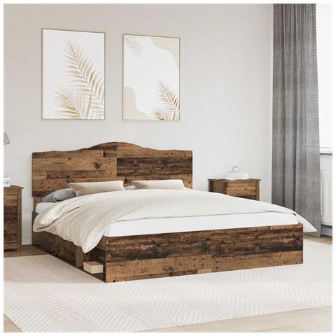 Struttura del letto Legno vecchio 200 x 200 cm Pino massello - Foto 2