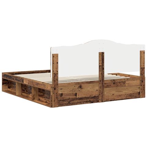 Struttura del letto Legno vecchio 200 x 200 cm Pino massello - Foto 9