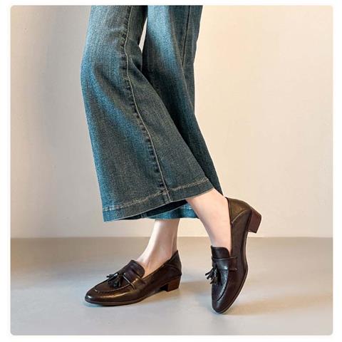 Mocassini Slip-on Con Tacco Chunky Da Donna: Scarpe Classiche Eleganti E Confortevoli Brown 37 - Foto 2