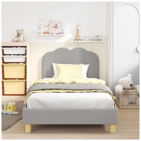 Struttura letto bambini con testata Grigio chiaro 90 x 190 cm - Foto 2