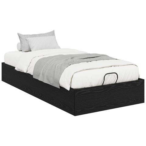 Letto ottomano Rovere Nero 193 x 120 x 25 cm Truciolare - Foto 1