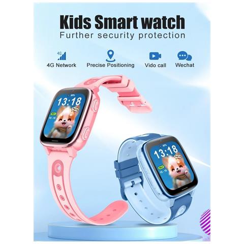 Orologio Per Bambini Con Pulsante Sos, Videochiamata Hd, Modalità Scuola, Posizionamento Lbs+wifi, Schermo Da 1,83 Pollici, Smartwatch 4g - Foto 4