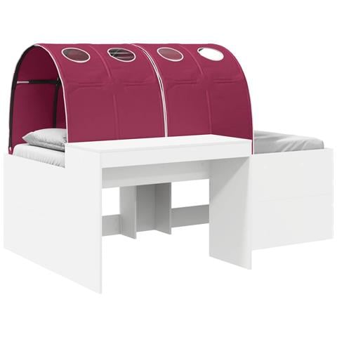 Letto con Tunnel 4 pcs Bianco e Rosso Legno ingegnerizzato - Foto 1