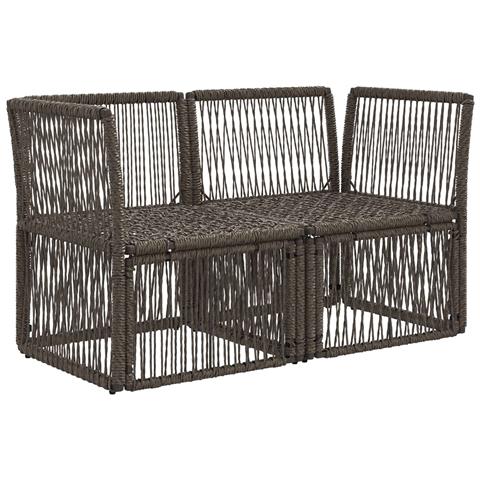 Divano da giardino 2-Numero di posti Grigio polyrattan - Foto 2