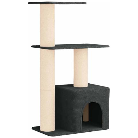 Albero per gatti con pali per graffiare in sisal Grigio Scuro - Foto 1