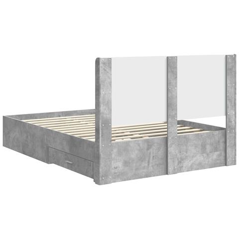 Struttura del letto con stoccaggio e testata Grigio Cemento - Foto 10