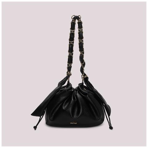 borsa a spalla con catena sui manici NERO - Foto 1